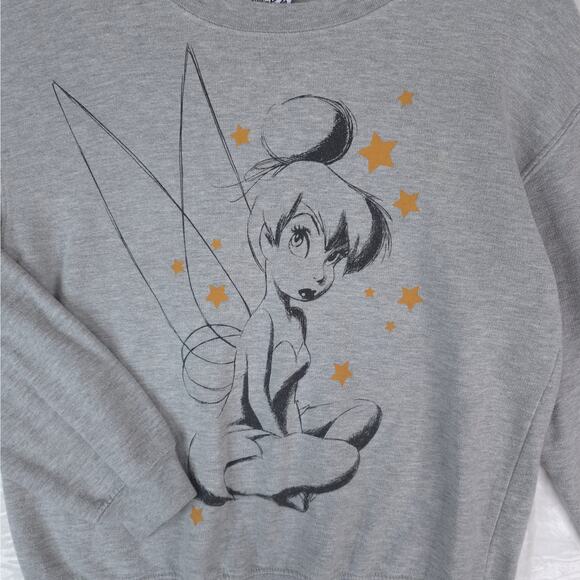 Disney Tinker Bell Sweatshirt Womens M (7-9) Crewneck Pullover Fairy Graphic - Picture 3 of 7